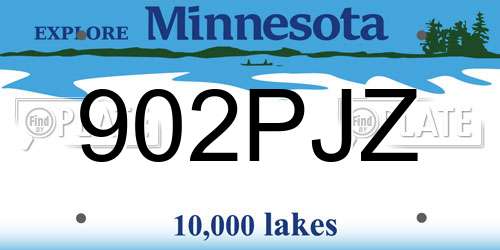902PJZ Minnesota License Plate