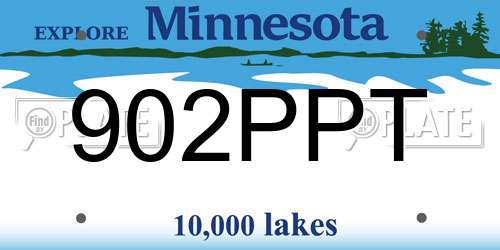902PPT Minnesota License Plate
