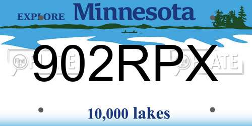 902RPX Minnesota License Plate