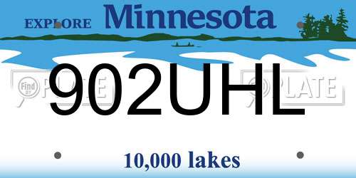 902UHL Minnesota License Plate