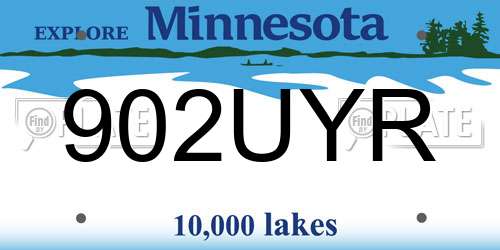 902UYR Minnesota License Plate