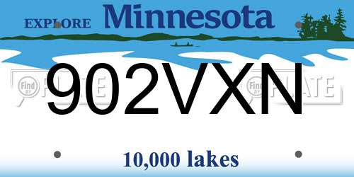 902VXN Minnesota License Plate