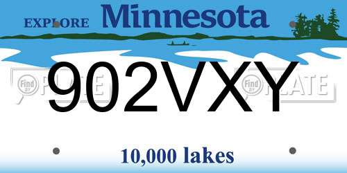 902VXY Minnesota License Plate