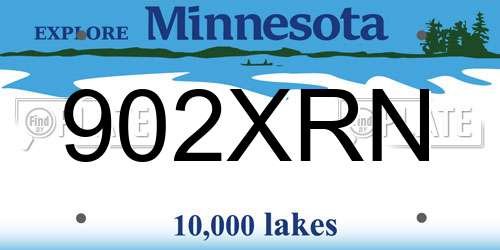 902XRN Minnesota License Plate