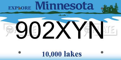 902XYN Minnesota License Plate