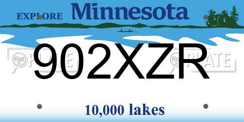 902XZR Minnesota License Plate