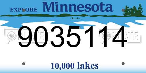 9035114 Minnesota License Plate