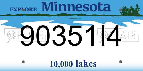 90351I4 Minnesota License Plate