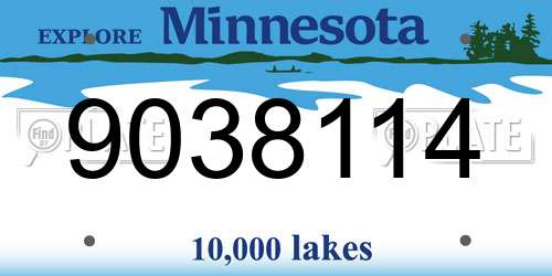 9038114 Minnesota License Plate