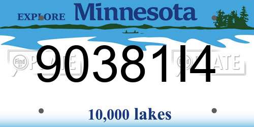 90381I4 Minnesota License Plate