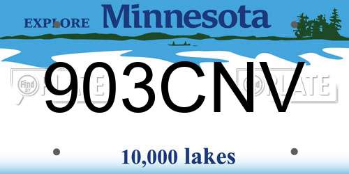 903CNV Minnesota License Plate