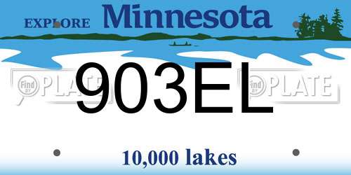 903EL Minnesota License Plate