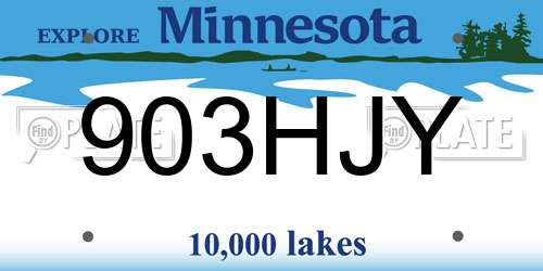 903HJY Minnesota License Plate