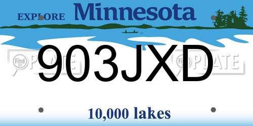 903JXD Minnesota License Plate