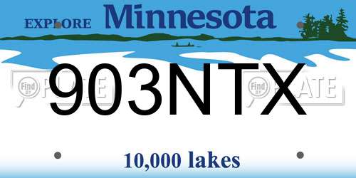 903NTX Minnesota License Plate