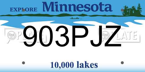 903PJZ Minnesota License Plate