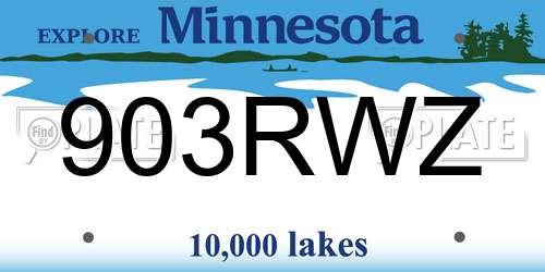 903RWZ Minnesota License Plate