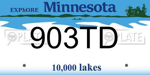 903TD Minnesota License Plate
