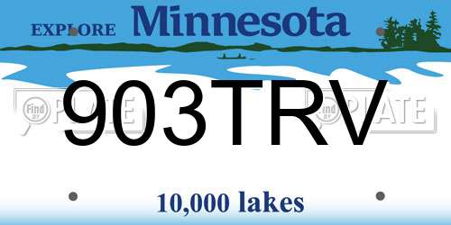903TRV Minnesota License Plate