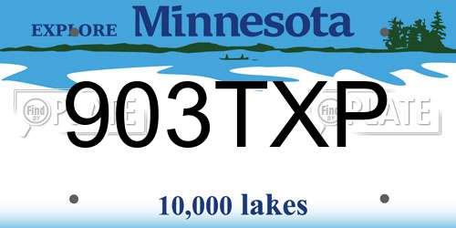 903TXP Minnesota License Plate