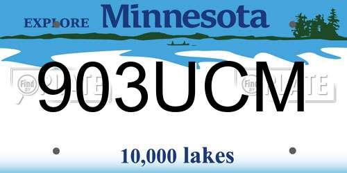 903UCM Minnesota License Plate