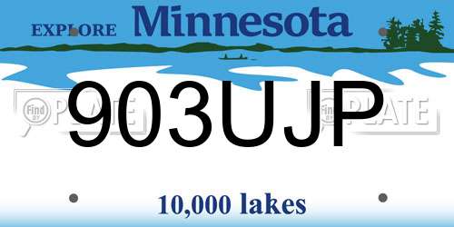 903UJP Minnesota License Plate