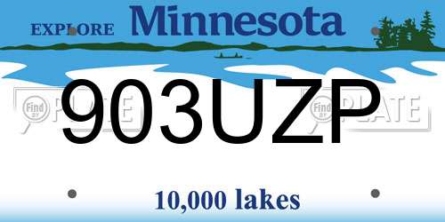 903UZP Minnesota License Plate
