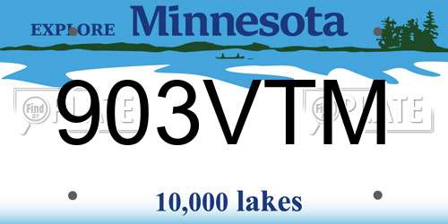 903VTM Minnesota License Plate