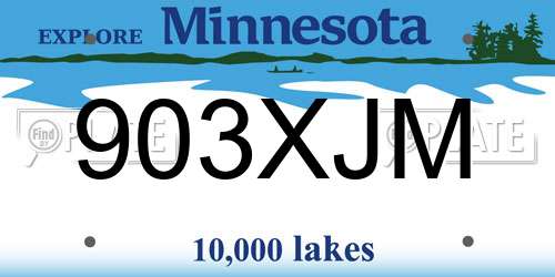 903XJM Minnesota License Plate
