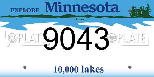 9043 Minnesota License Plate