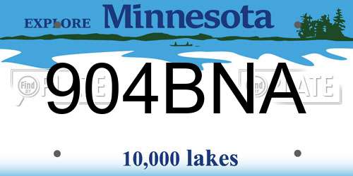 904BNA Minnesota License Plate