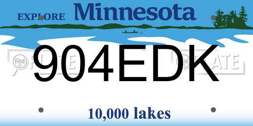 904EDK Minnesota License Plate