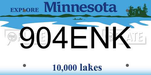 904ENK Minnesota License Plate