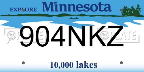 904NKZ Minnesota License Plate
