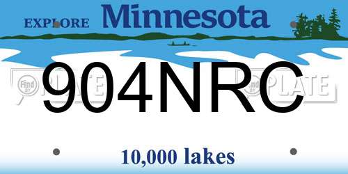 904NRC Minnesota License Plate