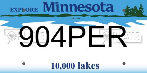 904PER Minnesota License Plate