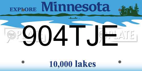 904TJE Minnesota License Plate