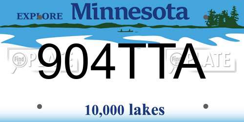 904TTA Minnesota License Plate