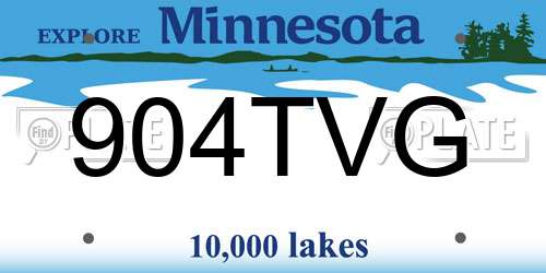 904TVG Minnesota License Plate