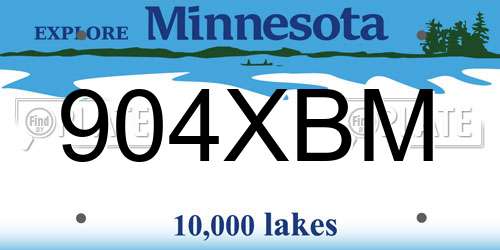 904XBM Minnesota License Plate