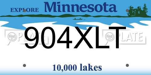 904XLT Minnesota License Plate