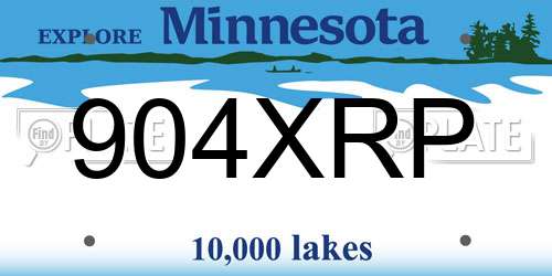 904XRP Minnesota License Plate