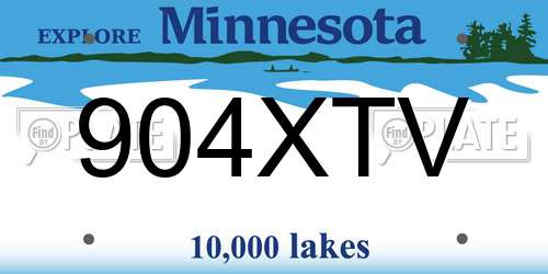 904XTV Minnesota License Plate