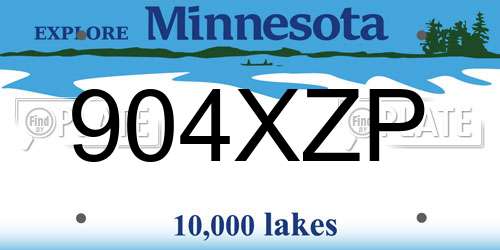 904XZP Minnesota License Plate