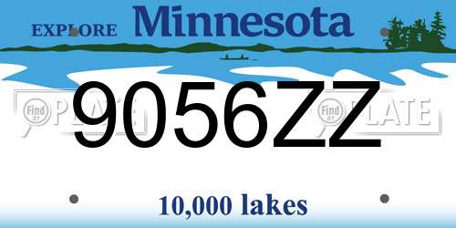 9056ZZ Minnesota License Plate