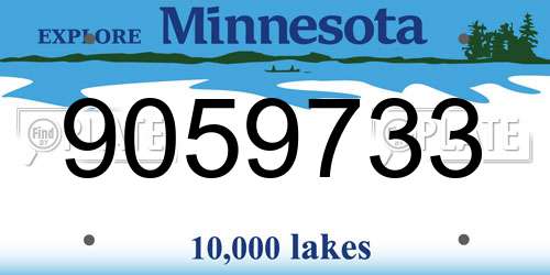 9059733 Minnesota License Plate