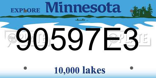 90597E3 Minnesota License Plate