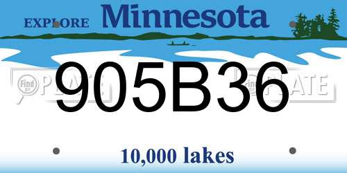 905B36 Minnesota License Plate