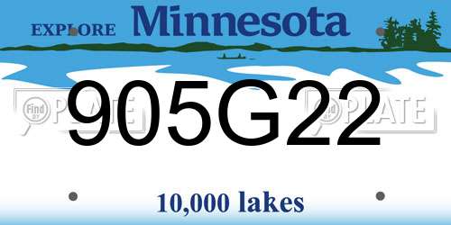 905G22 Minnesota License Plate