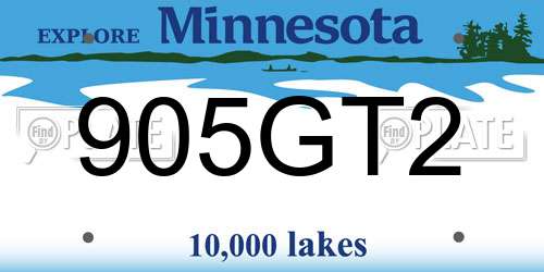905GT2 Minnesota License Plate